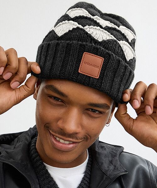 COACH（コーチ）の「ボッブル ストライプ ビーニー（ニット