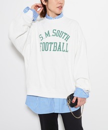 REMI RELIEF | 【REMI RELIEF】別注-"SM SOUTH FOOTBALL"SP加工裏毛ロゴクルースウェット(スウェット)