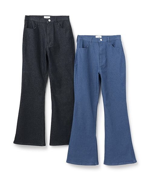 petit main LIEN（プティマインリアン）の「【親子リンク】ストレッチフレアパンツ（デニムパンツ・レディース・ブラック/ネイビー・S/M）」の10枚目の写真