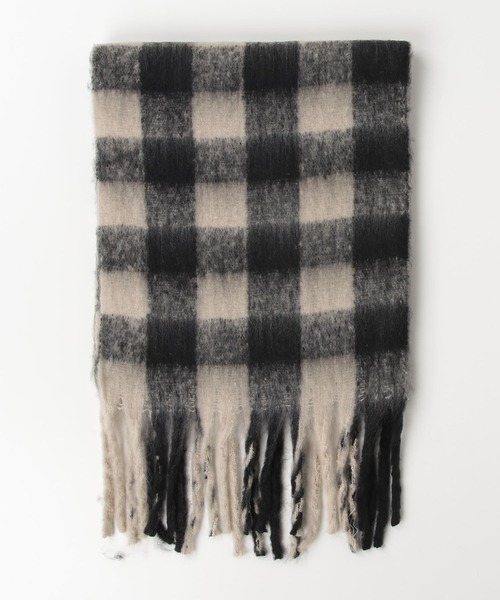 Vipoa（ヴィポア）の「配色チェックマフラー（マフラー・レディース・ブラック/ピンク/ブルー・FREE）」の8枚目の写真