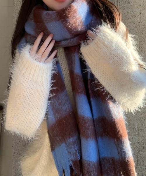 配色チェックマフラー(マフラー)|Vipoa(ヴィポア)のファッション 配色チェックマフラー(マフラー)|Vipoa(ヴィポア)のファッション