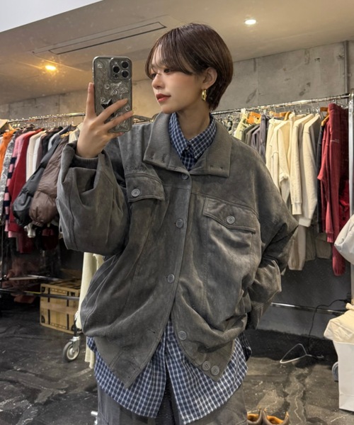 WudgeBoy（ワッジボーイ）の「suede jacket（その他アウター・レディース・ダークグレー/カーキ・MEDIUM/LARGE）」の3枚目の写真