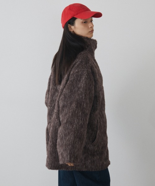 MERLOT（メルロー）の「シャギースタンドカラーミドルコート（その他アウター・レディース・ブラウン・FREE）」の8枚目の写真