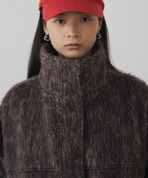 MERLOT（メルロー）の「シャギースタンドカラーミドルコート（その他アウター・レディース・ブラウン・FREE）」の14枚目の写真