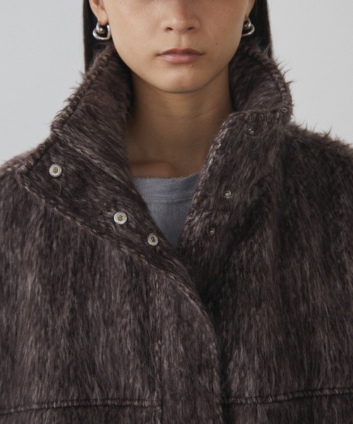 MERLOT（メルロー）の「シャギースタンドカラーミドルコート（その他アウター・レディース・ブラウン・FREE）」の15枚目の写真