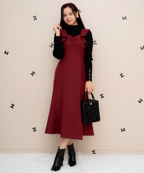 WILLSELECTION（ウィルセレクション）の「パイピングフリルマーメイドジャンスカ（ジャンパースカート・レディース・ブラウン系その他/グレー/ボルドー・FREE）」の3枚目の写真