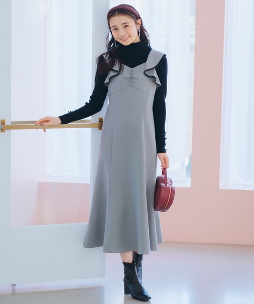 WILLSELECTION（ウィルセレクション）の「パイピングフリルマーメイドジャンスカ（ジャンパースカート・レディース・ブラウン系その他/グレー/ボルドー・FREE）」の4枚目の写真