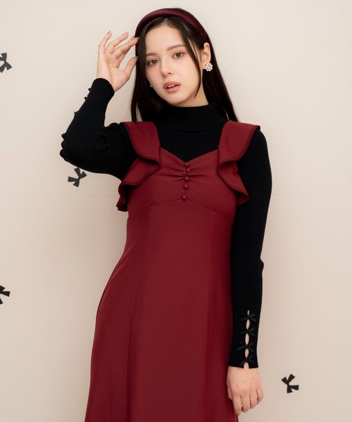 WILLSELECTION（ウィルセレクション）の「パイピングフリルマーメイドジャンスカ（ジャンパースカート・レディース・ブラウン系その他/グレー/ボルドー・FREE）」の10枚目の写真