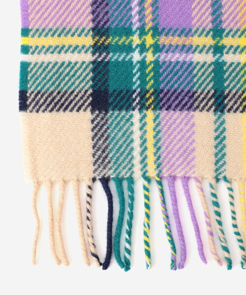 Joshua Ellis | ウール マルチチェックマフラー WOMEN