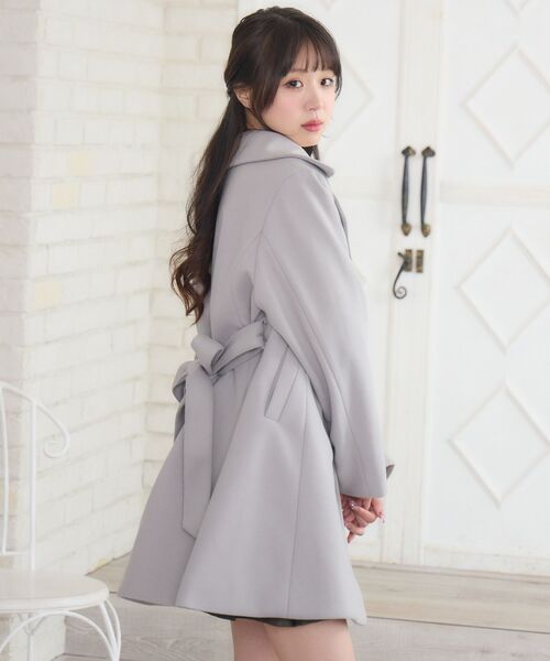 ems excite（エムズエキサイト）の「Fファー襟リボンコート（その他
