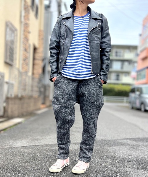 BEATJIVE(ビートジャイブ)の「ミックスニット テーパードパンツ ジョガーパンツ スウェット パンツ 裏起毛 レディース(スウェットパンツ・レディース・ライトグレー/グレー/ダークグレー・2/3)」の11枚目の写真