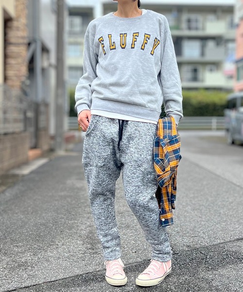 BEATJIVE(ビートジャイブ)の「ミックスニット テーパードパンツ ジョガーパンツ スウェット パンツ 裏起毛 レディース(スウェットパンツ・レディース・ライトグレー/グレー/ダークグレー・2/3)」の7枚目の写真