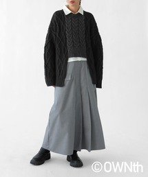 ケーブル編みアシメニット