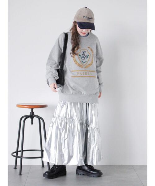 ehka sopo（エヘカソポ）の「オーロララメティアードスカート（スカート・レディース・キナリ/サックスブルー/シルバー・F）」の8枚目の写真