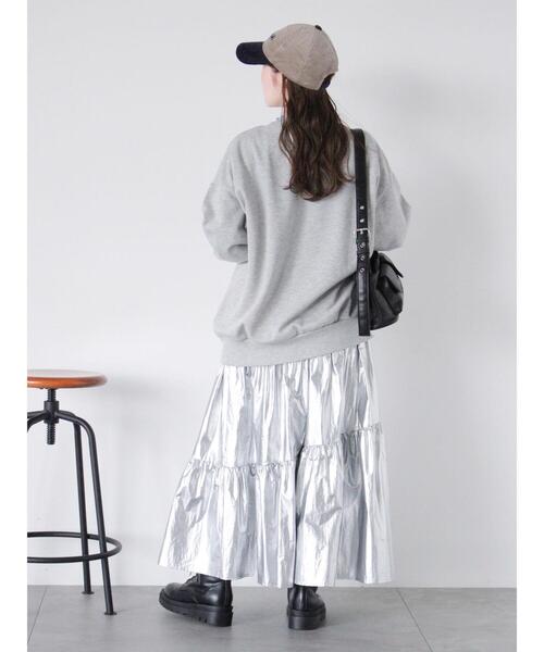 ehka sopo（エヘカソポ）の「オーロララメティアードスカート（スカート・レディース・キナリ/サックスブルー/シルバー・F）」の6枚目の写真