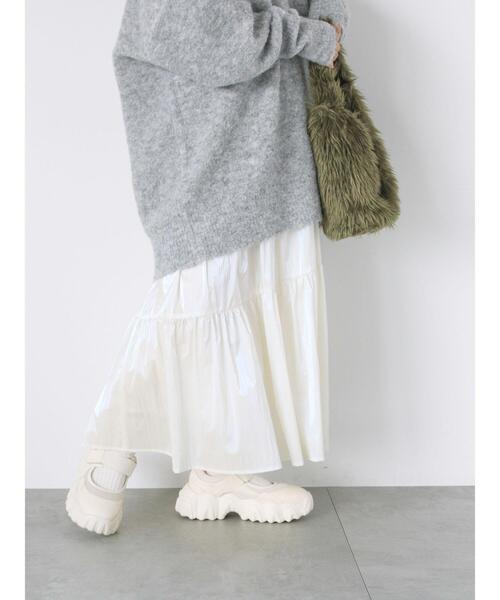 ehka sopo（エヘカソポ）の「オーロララメティアードスカート（スカート・レディース・キナリ/サックスブルー/シルバー・F）」の19枚目の写真