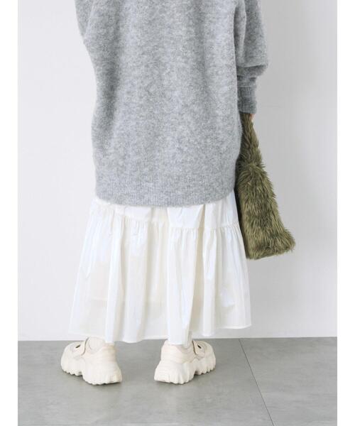 ehka sopo（エヘカソポ）の「オーロララメティアードスカート（スカート・レディース・キナリ/サックスブルー/シルバー・F）」の18枚目の写真