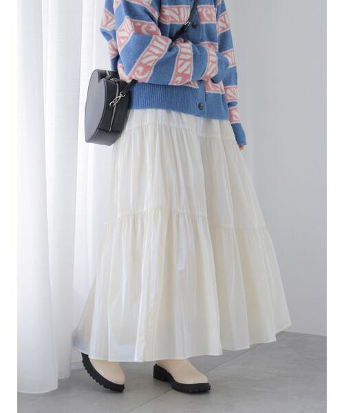 ehka sopo（エヘカソポ）の「オーロララメティアードスカート（スカート・レディース・キナリ/サックスブルー/シルバー・F）」の5枚目の写真