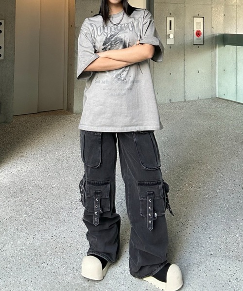 00s カーゴ パンツ ギミック フェアリーグランジ パンク リネン ボンデージ レディースブラックレースゴシックパンツ、セクシーカーゴパンツ