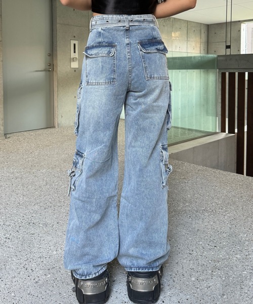 ベルトデザインカーゴパンツ（デニムパンツ）｜KsG