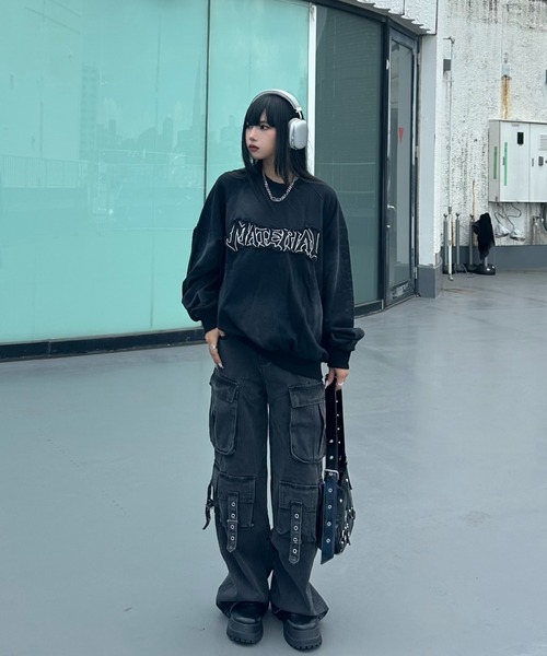 KsG(ケーエスジー)の「ベルトデザインカーゴパンツ(デニムパンツ・レディース・ブラック/ブルー・SMALL/MEDIUM/LARGE)」の20枚目の写真