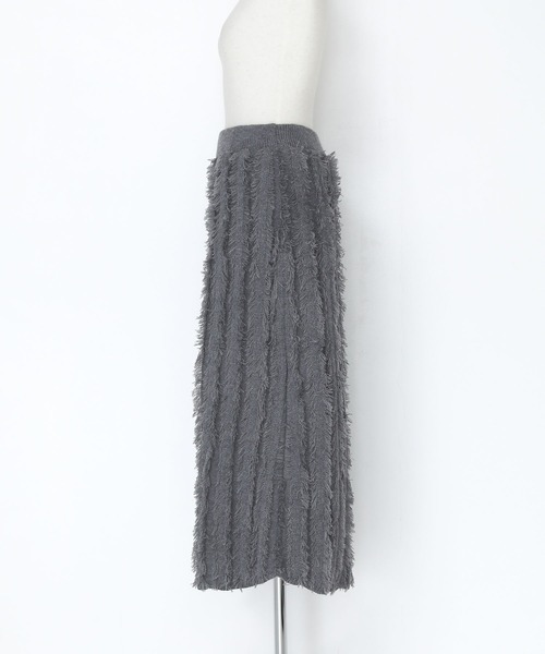 n'OrLABEL（ノアールレーベル）の「『フリンジニットナロースカート』（スカート・レディース・グレー/ブラック・2/1）」の22枚目の写真