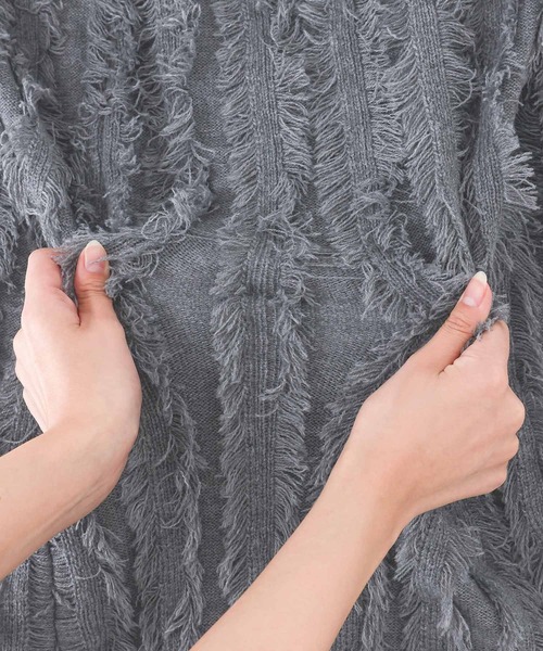 n'OrLABEL（ノアールレーベル）の「『フリンジニットナロースカート』（スカート・レディース・グレー/ブラック・2/1）」の16枚目の写真