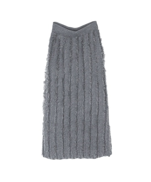 n'OrLABEL（ノアールレーベル）の「『フリンジニットナロースカート』（スカート・レディース・グレー/ブラック・2/1）」の12枚目の写真