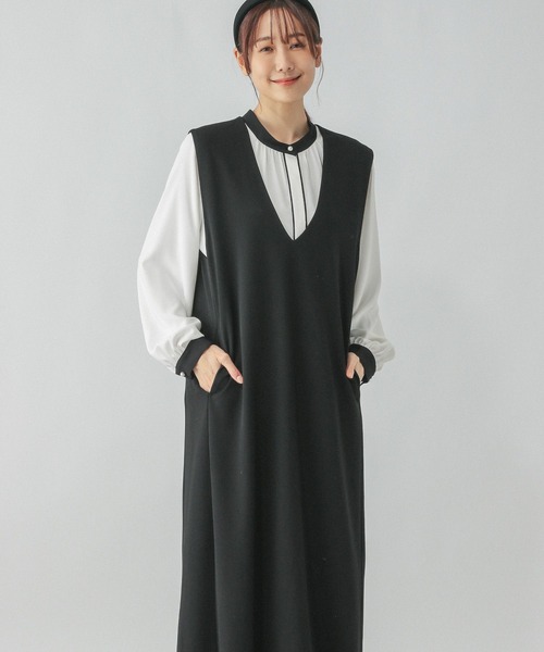 セール】スゴラクストレッチVネックジャンスカ/133616（ジャンパー