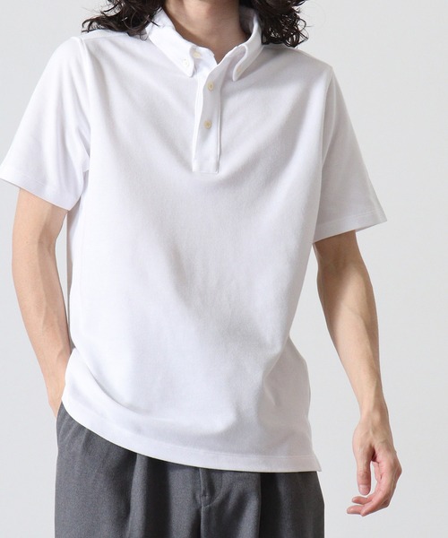 CROSS & STITCH(クロスステッチ)の「CROSS & STITCH| ビズスタイルBDポロシャツ(Tシャツ/カットソー・メンズ・ブラック/ホワイト/ピンク/サックスブルー/チャコールグレー/ネイビー・S/L/XL/M/XXL)」の17枚目の写真