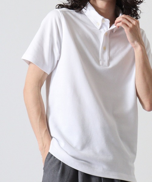 CROSS & STITCH(クロスステッチ)の「CROSS & STITCH| ビズスタイルBDポロシャツ(Tシャツ/カットソー・メンズ・ブラック/ホワイト/ピンク/サックスブルー/チャコールグレー/ネイビー・S/L/XL/M/XXL)」の18枚目の写真