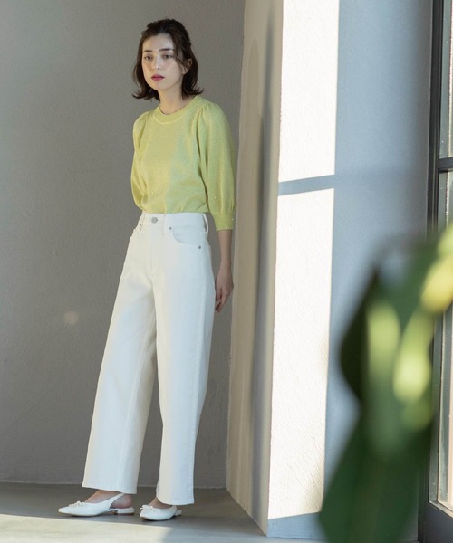 OPAQUE.CLIP（オペークドットクリップ）の「《SS-LLsize》ストレッチバギーデニム【洗濯機洗い可】（デニムパンツ・レディース・ネイビー/ホワイト/ブルー・38/40/36/34/42）」の15枚目の写真