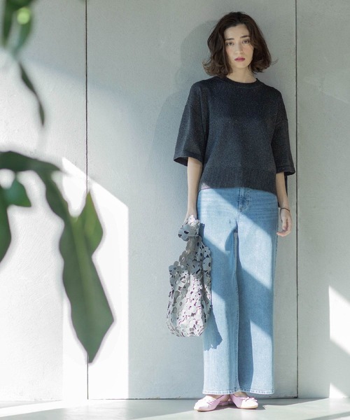 OPAQUE.CLIP（オペークドットクリップ）の「《SS-LLsize》ストレッチバギーデニム【洗濯機洗い可】（デニムパンツ・レディース・ネイビー/ホワイト/ブルー・38/40/36/34/42）」の9枚目の写真