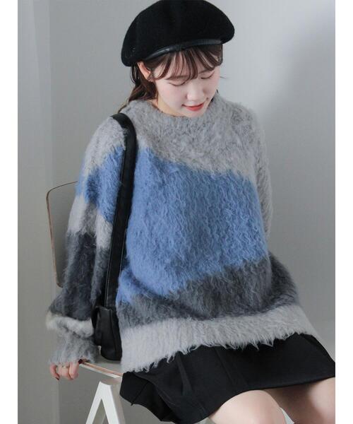 ehka sopo（エヘカソポ）の「ニュアンス柄ニット（ニット/セーター・レディース・モカ/グレー/オフホワイト/ブルー・F）」の3枚目の写真