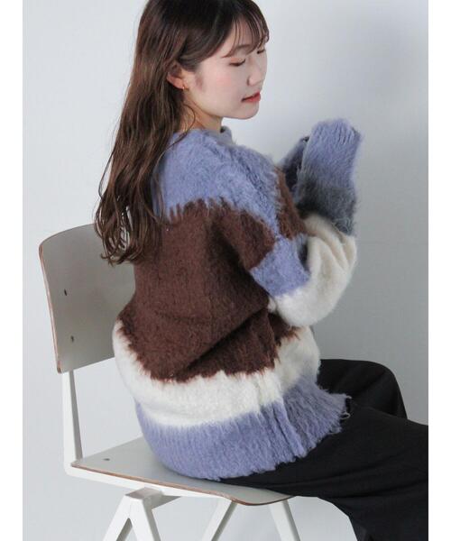 ehka sopo（エヘカソポ）の「ニュアンス柄ニット（ニット/セーター・レディース・モカ/グレー/オフホワイト/ブルー・F）」の5枚目の写真