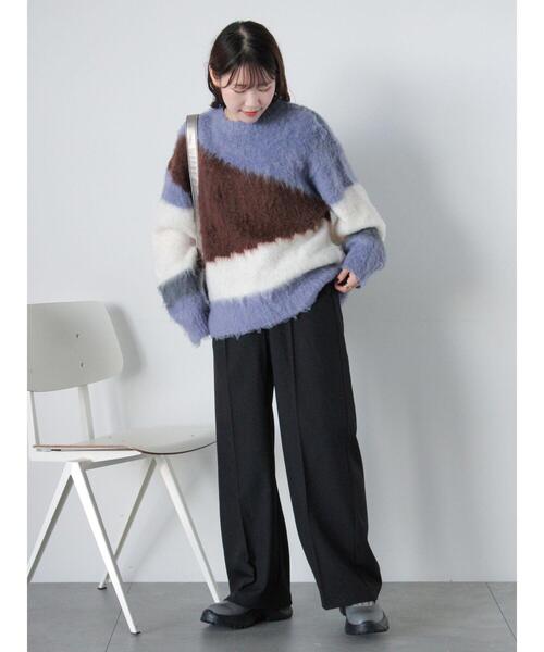 ehka sopo（エヘカソポ）の「ニュアンス柄ニット（ニット/セーター・レディース・モカ/グレー/オフホワイト/ブルー・F）」の8枚目の写真