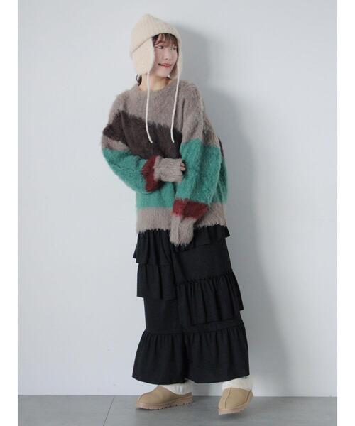 ehka sopo（エヘカソポ）の「ニュアンス柄ニット（ニット/セーター・レディース・モカ/グレー/オフホワイト/ブルー・F）」の14枚目の写真