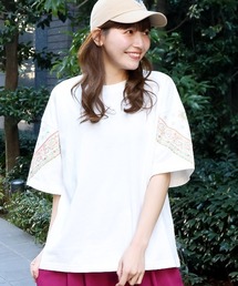 チチカカ | バンダナスリーブ刺繍Ｔシャツ(Tシャツ/カットソー)