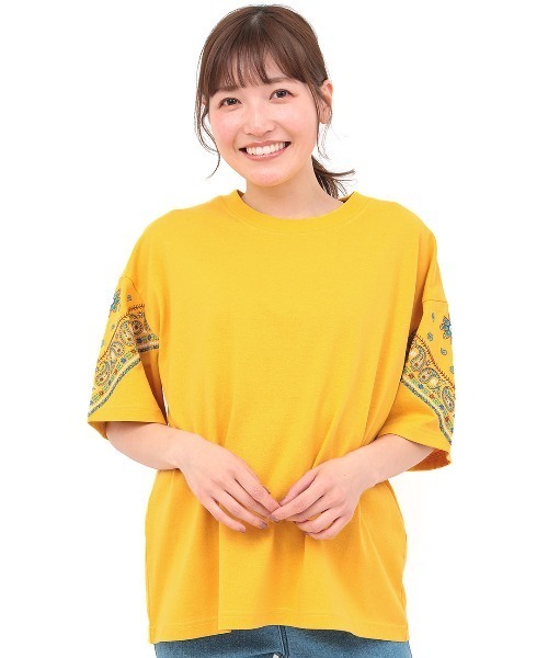 チチカカ（チチカカ）の「バンダナスリーブ刺繍Ｔシャツ（Tシャツ/カットソー・レディース・ホワイト/ブラック/イエロー・FREE）」の19枚目の写真