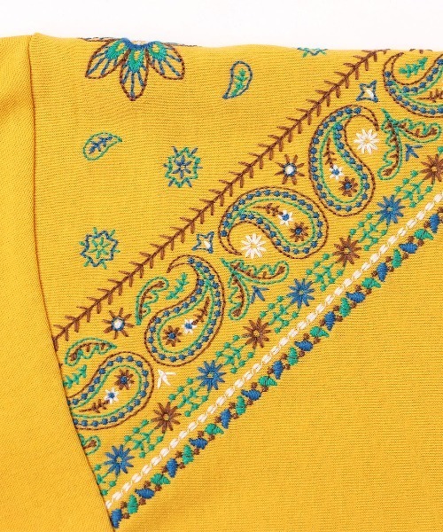 チチカカ（チチカカ）の「バンダナスリーブ刺繍Ｔシャツ（Tシャツ/カットソー・レディース・ホワイト/ブラック/イエロー・FREE）」の5枚目の写真