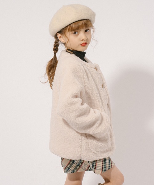 URBAN CHERRY（アーバンチェリー）の「ノーカラーボアジャケット（ブルゾン・キッズ・ホワイト・110cm/120cm/130cm）」の19枚目の写真