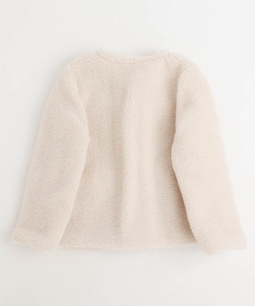 URBAN CHERRY（アーバンチェリー）の「ノーカラーボアジャケット（ブルゾン・キッズ・ホワイト・110cm/120cm/130cm）」の4枚目の写真