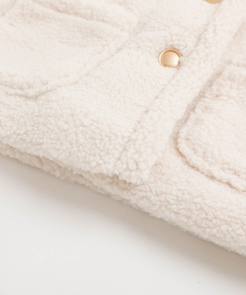 URBAN CHERRY（アーバンチェリー）の「ノーカラーボアジャケット（ブルゾン・キッズ・ホワイト・110cm/120cm/130cm）」の13枚目の写真