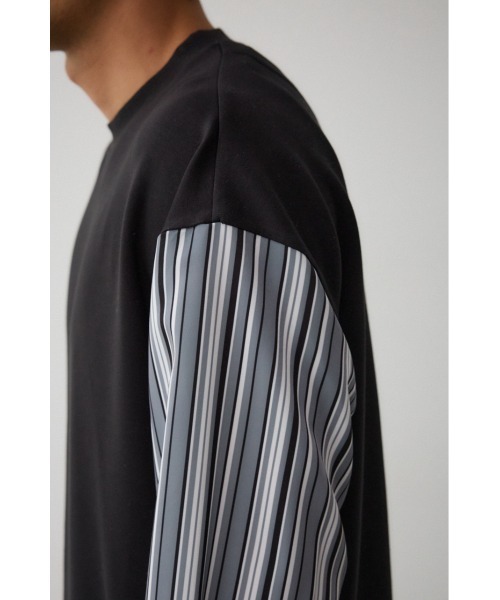 AZUL by moussy（アズールバイマウジー）の「シャツレイヤードポンチトップス　異素材　ドッキング（シャツ/ブラウス・メンズ・ベージュ系その他/グレー系その他/ブラック系その他・LARGE/MEDIUM）」の11枚目の写真