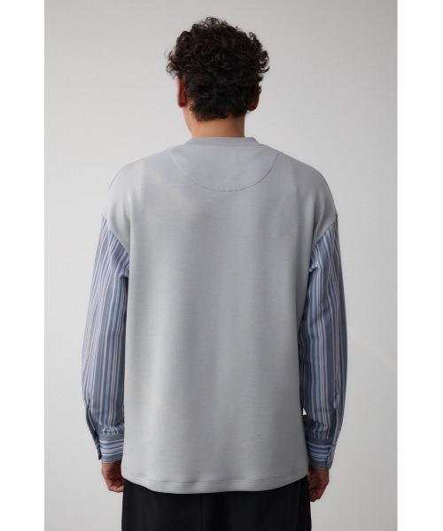 AZUL by moussy（アズールバイマウジー）の「シャツレイヤードポンチトップス　異素材　ドッキング（シャツ/ブラウス・メンズ・ベージュ系その他/グレー系その他/ブラック系その他・LARGE/MEDIUM）」の20枚目の写真