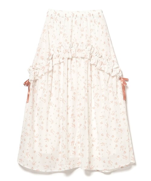 CAROLINA GLASER（カロリナ グレイサー）の「フラワーリボン スカート（スカート・レディース・ピンク/サックスブルー・MEDIUM/SMALL）」の2枚目の写真