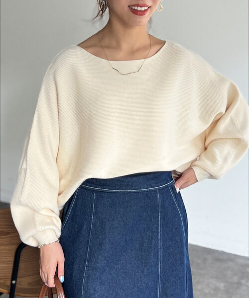 Chez toi(シェトワ)の「横リブドルマンプルオーバー(ニット/セーター・レディース・ブラック/ピンク/ブルー/アイボリー・FREE)」の17枚目の写真