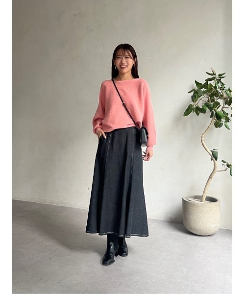 Chez toi(シェトワ)の「横リブドルマンプルオーバー(ニット/セーター・レディース・ブラック/ピンク/ブルー/アイボリー・FREE)」の13枚目の写真