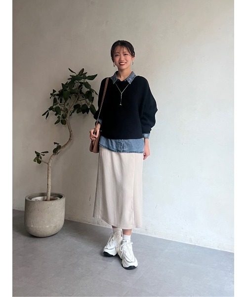 Chez toi(シェトワ)の「横リブドルマンプルオーバー(ニット/セーター・レディース・ブラック/ピンク/ブルー/アイボリー・FREE)」の8枚目の写真