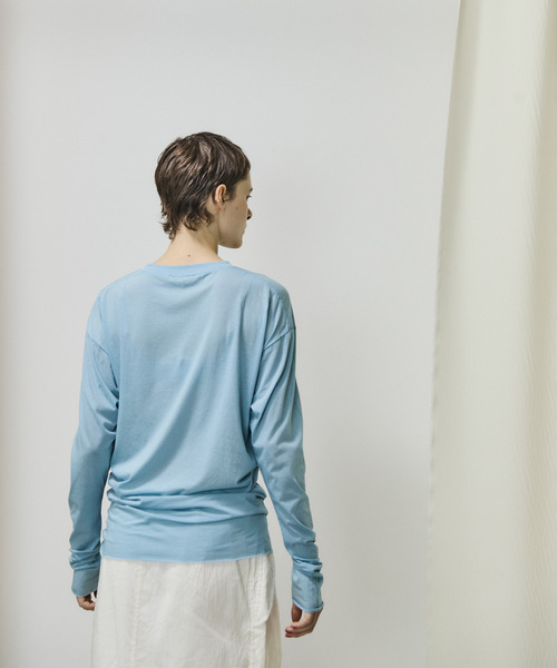 UNFIL(アンフィル)の「unfil アンフィル / twisted cotton sheer jersey long sleeve Tee ツイストコットンシアージャージーロングスリーブTシャツ / WVSP-UW113(Tシャツ/カットソー・レディース・ライトピンク/ライトブルー/ネイビー・1)」の5枚目の写真